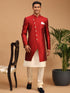 Vastramay Men's Maroon Indo Western Combo Set